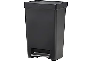 Rubbermaid Premier Series II Trash Can Step On, 13 Gallon Charcoal