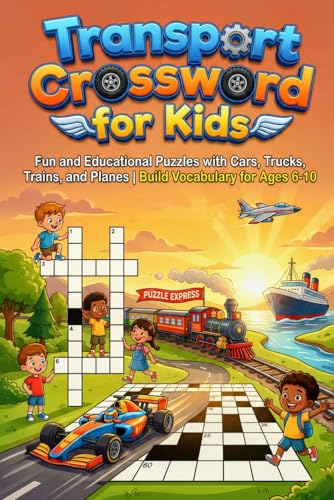 Transport Crossword for Kids: Fun and Educational Puzzles with Cars, Trucks, Trains, and Planes | Build Vocabulary for Ages 6-10