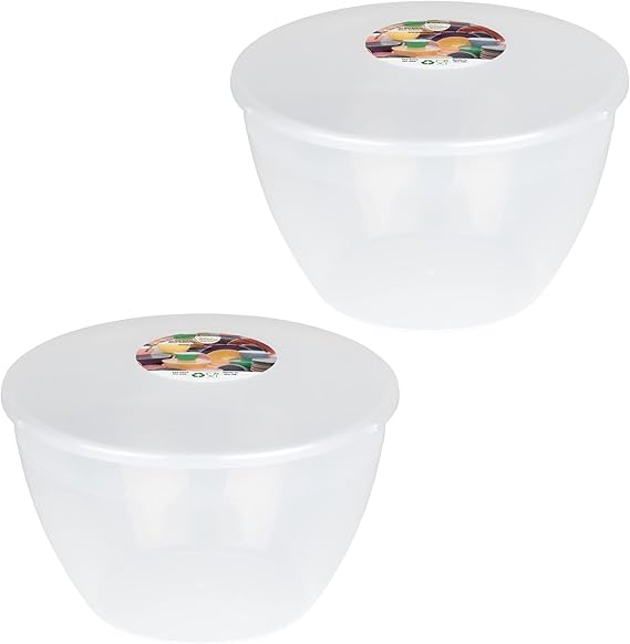 3 Pint Pudding Basin and Lid Pack of 2 Plastic Pudding Basins 1.7lt