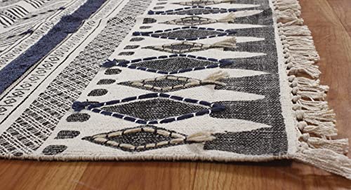 Tapis imprimé à la main en coton durable pour salon et extérieur - 8