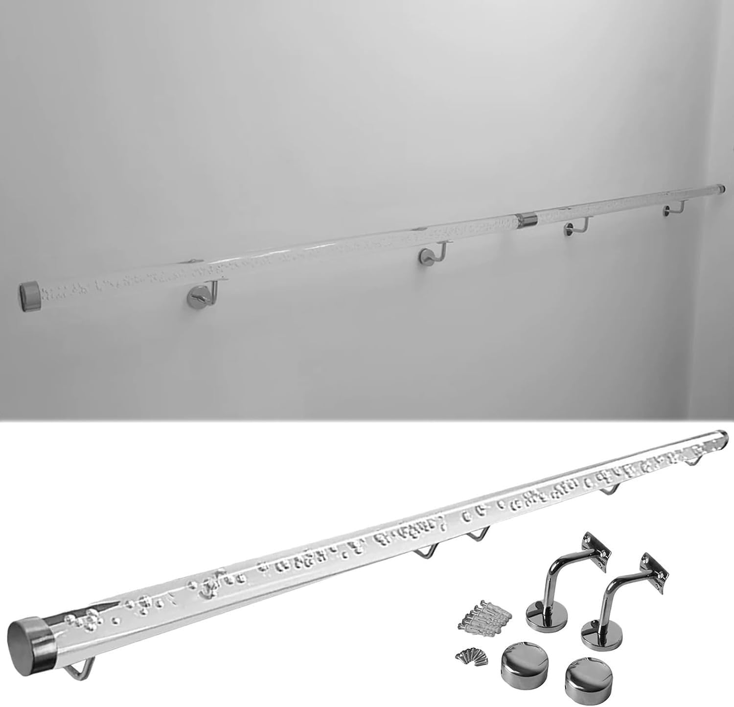 Rail de sécurité pour marches intérieures en design transparent
