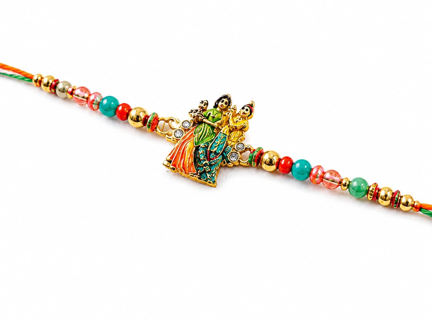 Radhe Krishna Designer Rakhi Set of 6 | Traditional Handmade Beaded Rakhi for Brother | Premium Festival Raksha Bandhan Thread |-image-18