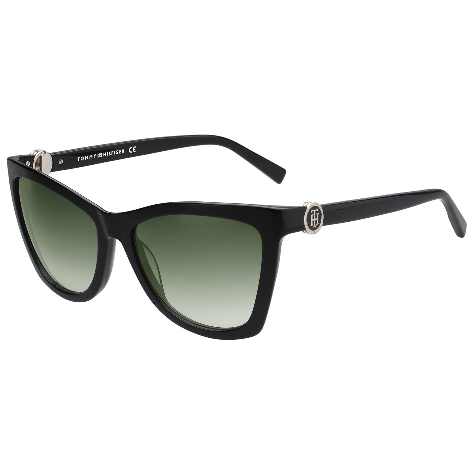 |Black Full Frame Cat-eye Sunglasses|100% UV Protected (Uv 400) Green Gradient Faded Lens|Women's|Medium|TH 2627 C2 S-image-15