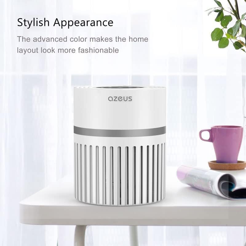 Miniatura 6 de AZEUS Purificador de aire para el hogar, el filtro HEPA captura el 99.97% de polvo y humo, sistema de filtración de 3 etapas, ayuda a promover un