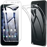 【1枚セット DIGNO BX 901KC ガラス フィルム + ケース クリア】液晶保護フィルム 硬度9H 日本製素材旭硝子製 耐衝撃 + 全透明 カバー TPU 耐衝撃 超薄型 DIGNO BX