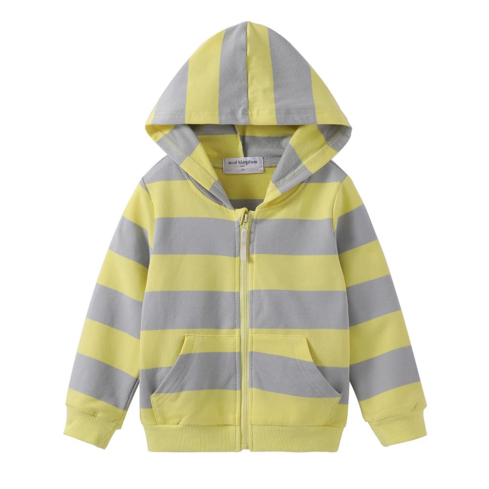 Mud Kingdom Boy Zip Up Hoodie Sweatshirt with Hood Rainbow Patchwork