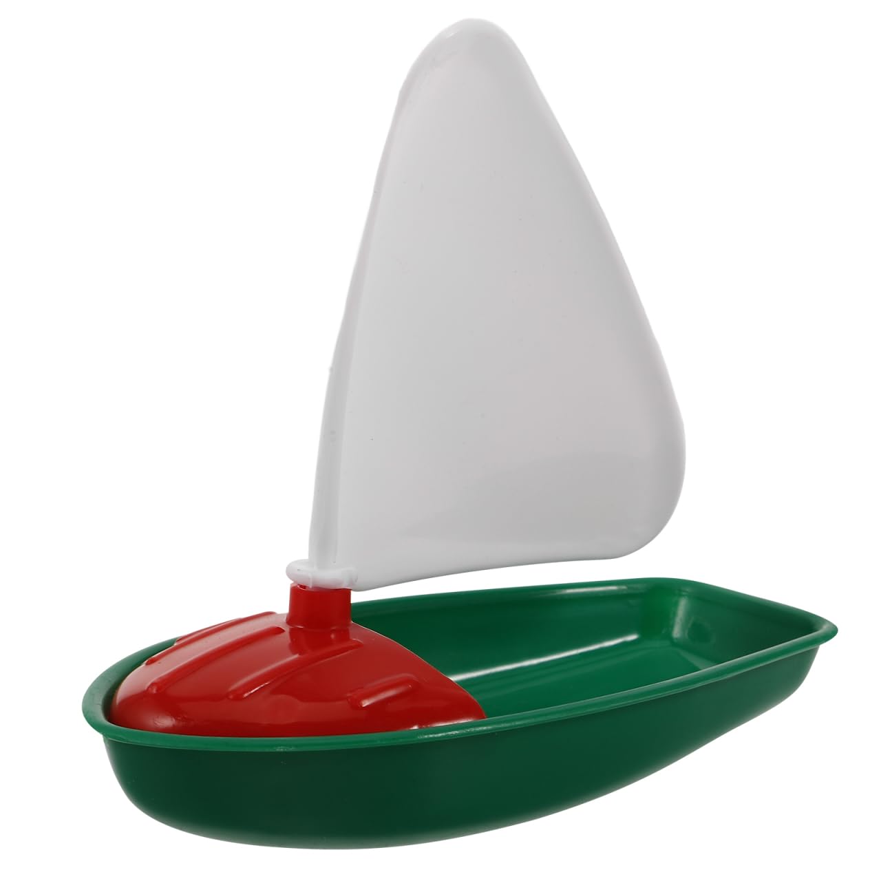 POPETPOP Green Mini Floating Sailboat Bath Toy 11x10x6 cm – Non-Toxic Plastic Boat for Bathtub, Paddling Pool & Beach Play, Toddler Motor-Skill Gift