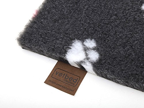 Original Vetbed™ Isobed SL -Hearts & Paws- anthrazit 100 x 75 cm