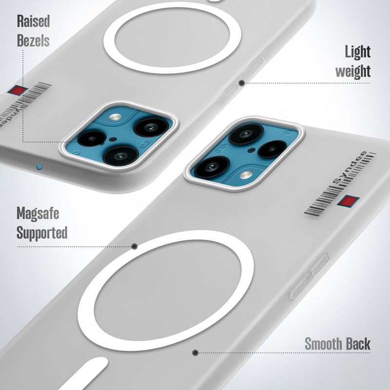 Image of Mr. Case Back Cover for Nothing Phone 3A Lite 5G Elegant Frosted White Translucent Back Only Compatible with Wireless Magnetic Accessories | Anti-Scratch Shockproof Phone Case - White