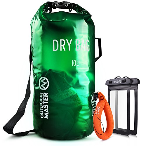OutdoorMaster Dry Bag -Waterproof Bag Compression Sack with 2 Cell Phone Cases -Kayak
