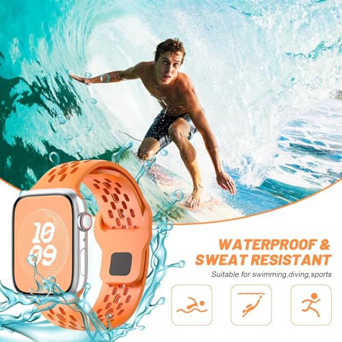 Image of VEMIGON Breathable Sport Band Compatible with Apple Watch 38mm 40mm 41mm 42mm 44mm 45mm 46mm 49mm, Soft Silicone Replacement Strap for iWatch Series 11 10 9 8 7 6 5 4 SE3 SE2 SE Ultra 3 2 1 (No Watch)