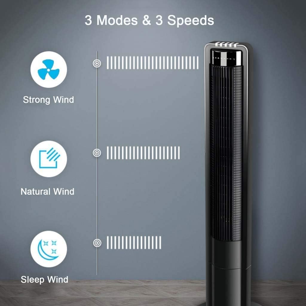 Air Cooler for Home Office Evapative Coolers Tower Fan 42 Inch Bladeless Oscillating Fan with Remote Control Quiet Cooling 7.5 Hours Timer 3 Speed 3 Wind Mode for Home or Office
