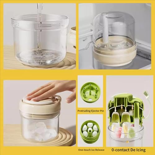 Vaso Portátil con Moldes de Cubos de Hielo 3 en 1 Amarillo miniatura 5