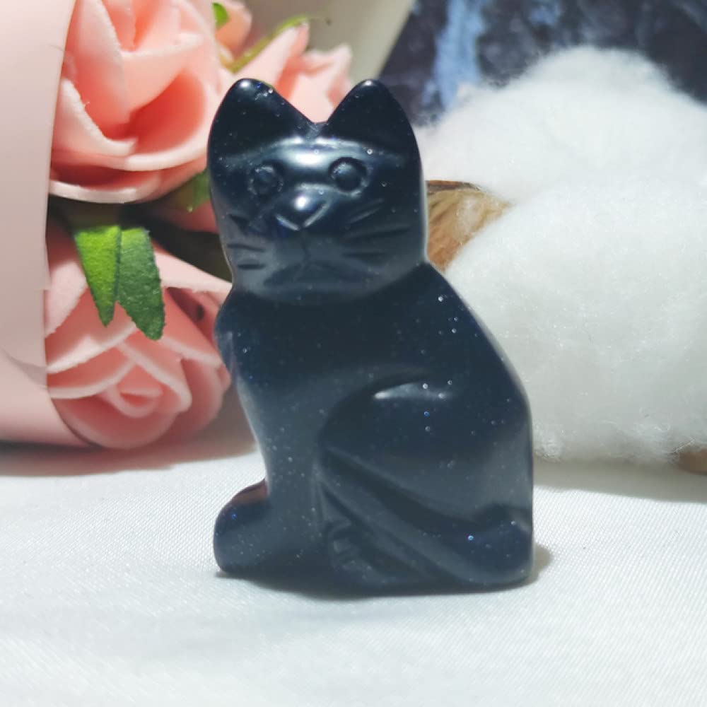 Gato de cuarzo rosa natural de 1 pieza para decoraciones del hogar reiki