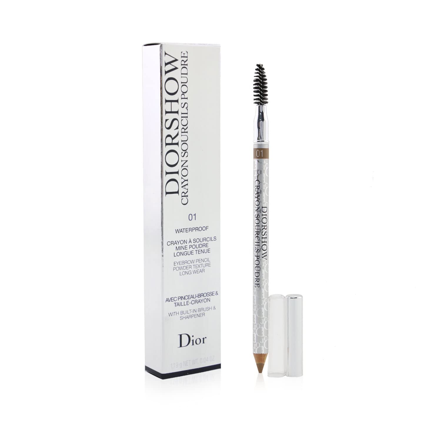 Dior Diorshow Powder Texture Long Wear Eyebrow Pencil #01 Blond, 0.04 Ounce