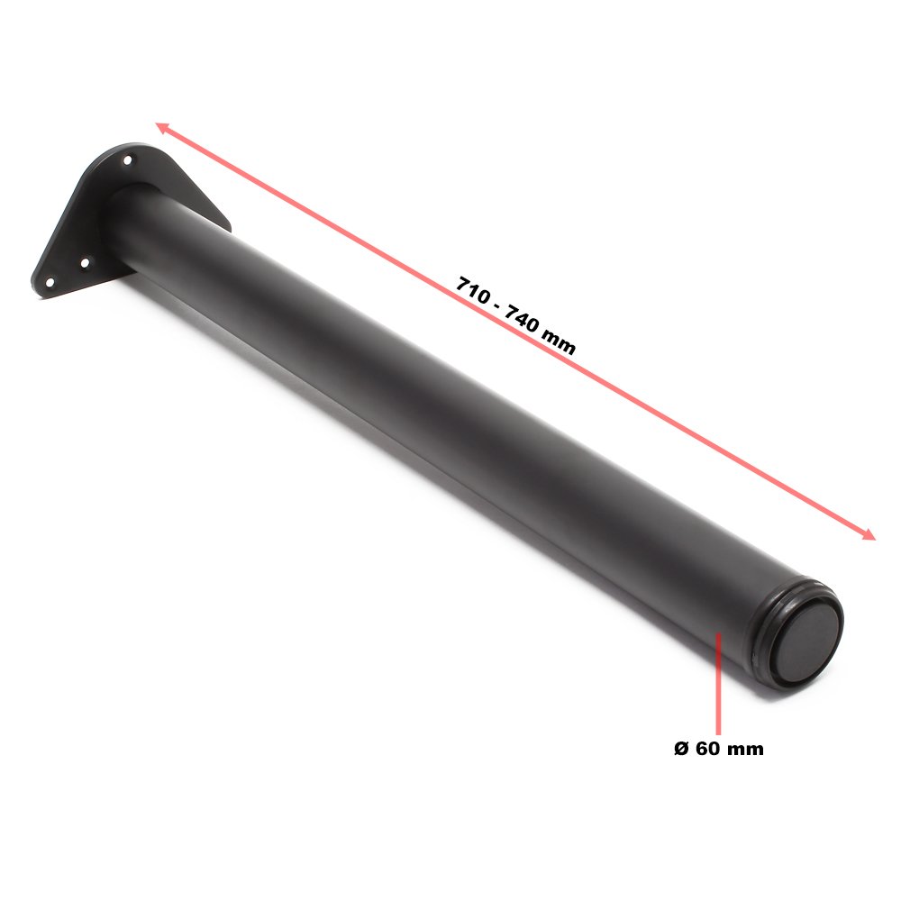 CLP Biloxi Tafelpoten - Metaal - Voor Doe-het-zelf - Hoogte 71 Cm Stervormig Tafelframe Van Gepoedercoat Staal Zwart 120x68 Cm