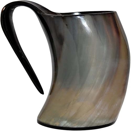 AnNafi Taza Viking Drinking Horn con acabado pulido, 16 onzas, multicolor