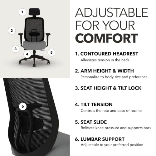 Image of HON Altern Ergonomic Office Chair, Office Desk Computer Chair, Frost