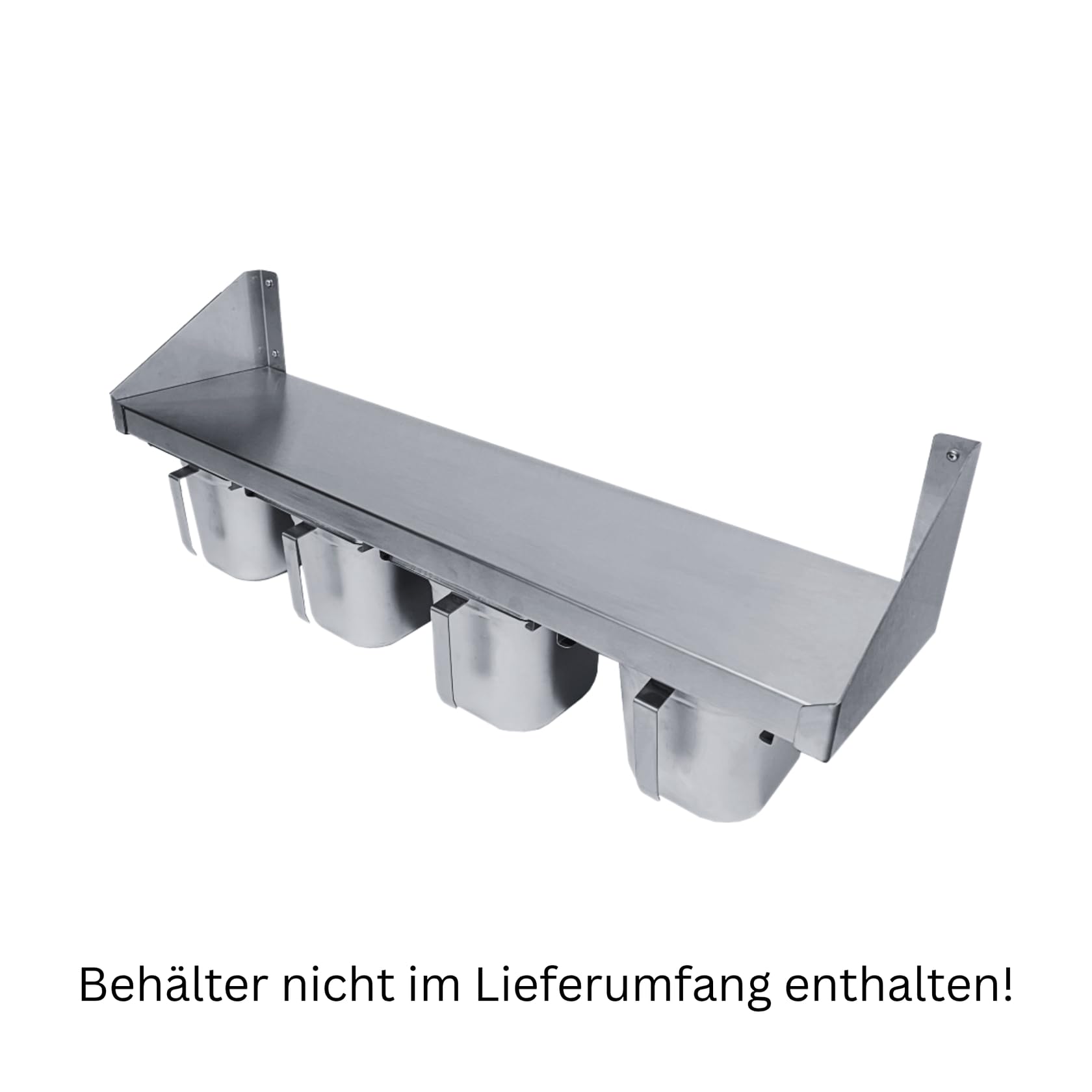 Edelstahl Gewürzbord - Maße 140 x 40 cm - mit 7X GN1/6 Einschubmöglichkeit - Einfach Montierbar - AISI 430 Legierung - Küchenregal Gastro Wandablage Gewürzregal