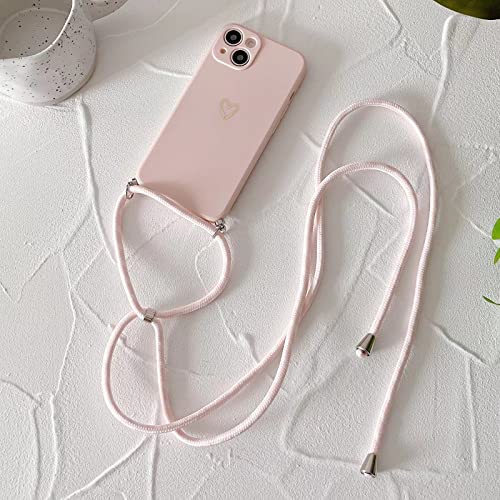 Capa de silicone para iPhone 7 Plus/8 Plus com alça transversal ajustável no pescoço à prova de choq