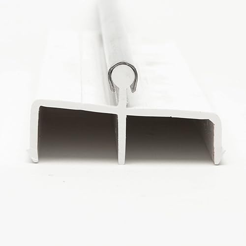 Miniatura 5 de Pista corrediza de cristal para puerta de patio, longitud 96 pulgadas, color blanco