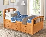 Merax Twin Size Platform Storage Bed Solid Wood Bed with 6 Drawers