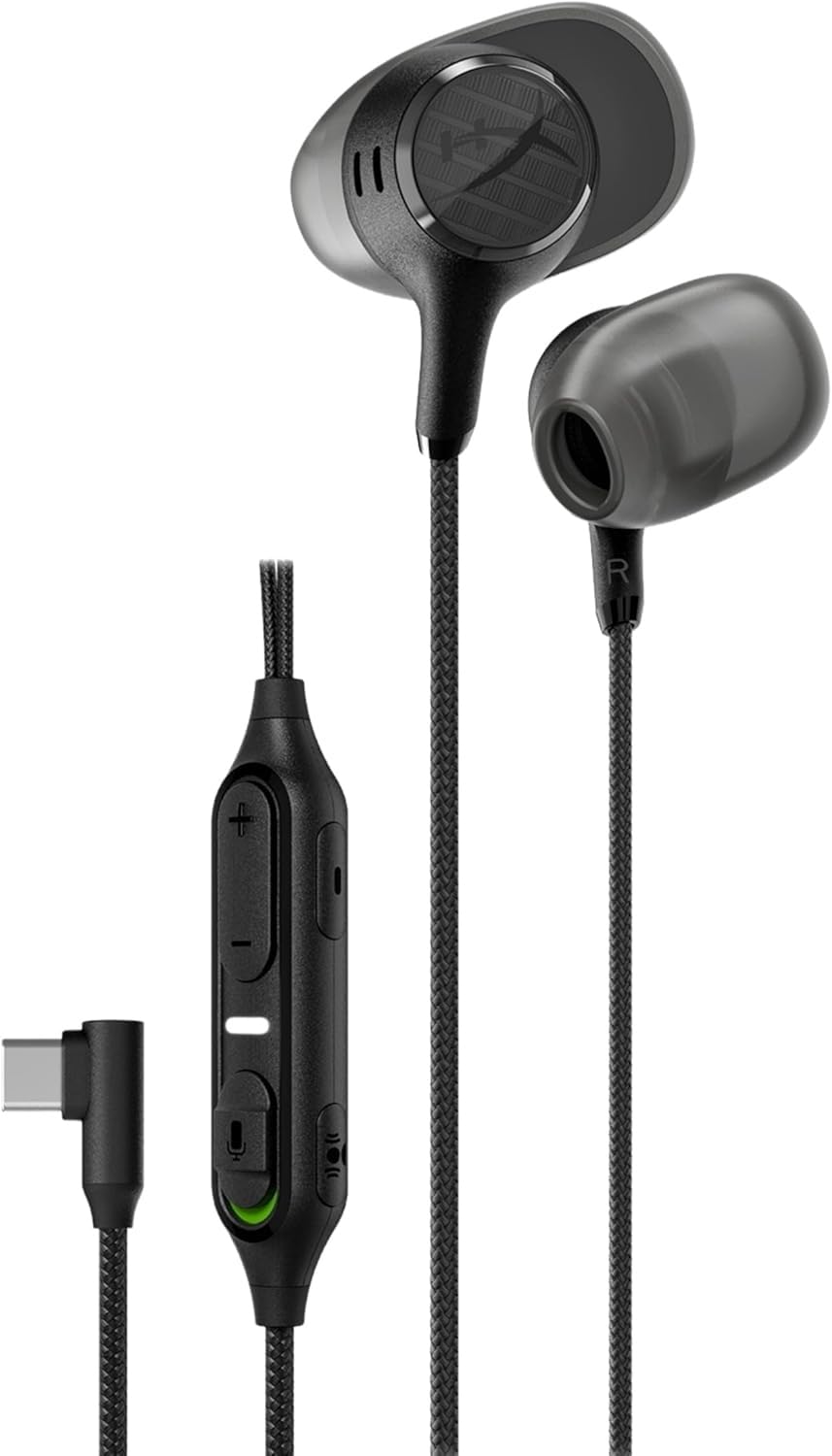 HyperX Cloud Earbuds III S, Auricolari USB cablate, Nero | Multipiattaforma, audio surround, gommini in 4 misure, microfono con cancellazione del rumore