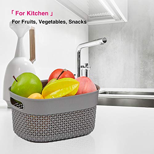 AREYZIN 6-Pack Plastic Small Storage Baskets Pantry Organization and Storage Bins for Bathroom Kitchen Office Kid Play Area - Thumbnail 7
