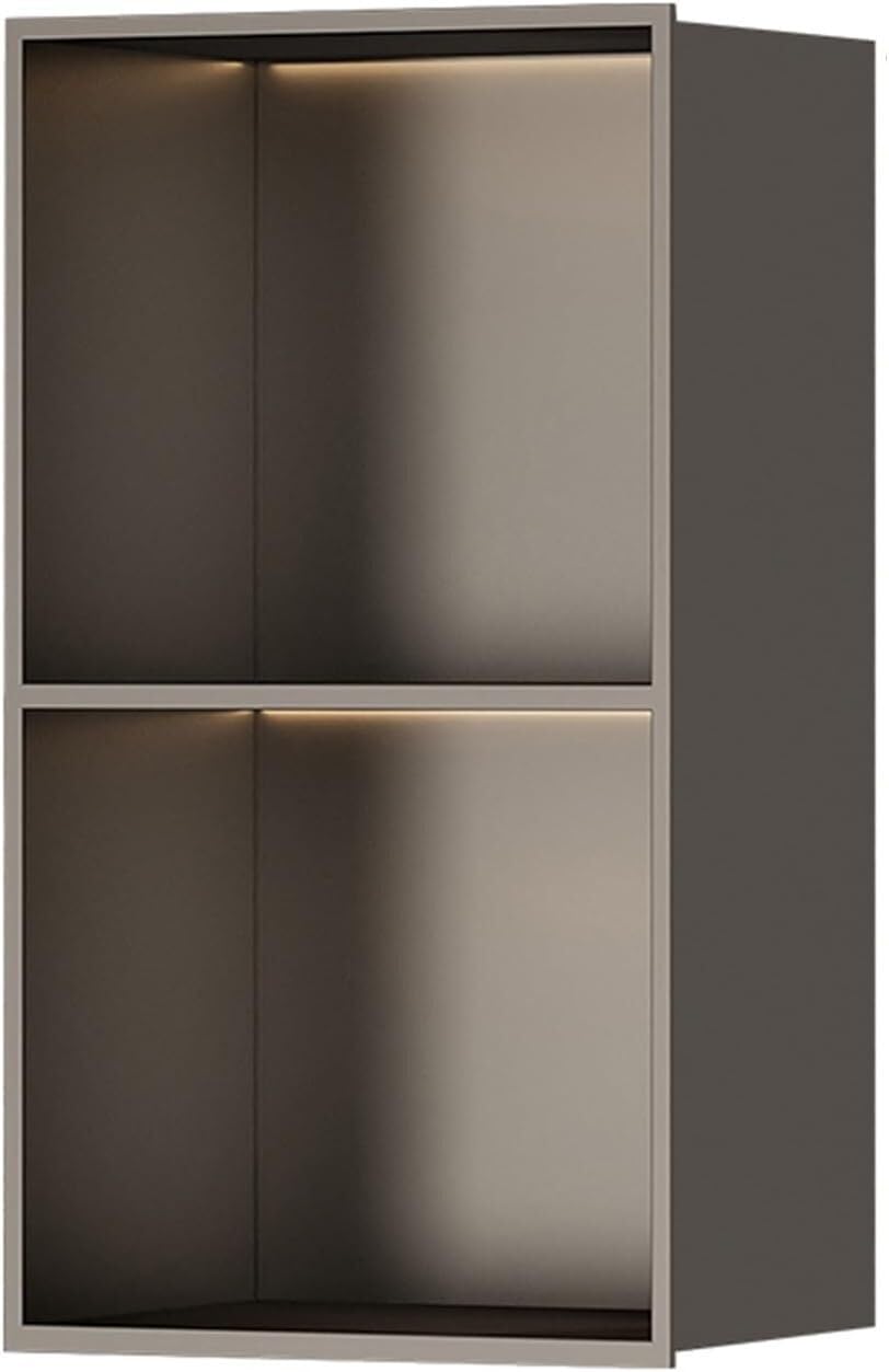 MYUYEE Recessed Niche Shower For Bathroom Storage, Wall Mounted Storage Cabinet, With Led Light, Niche Single Recessed Shower Shelf (Grey 70X28X12.5Cm)