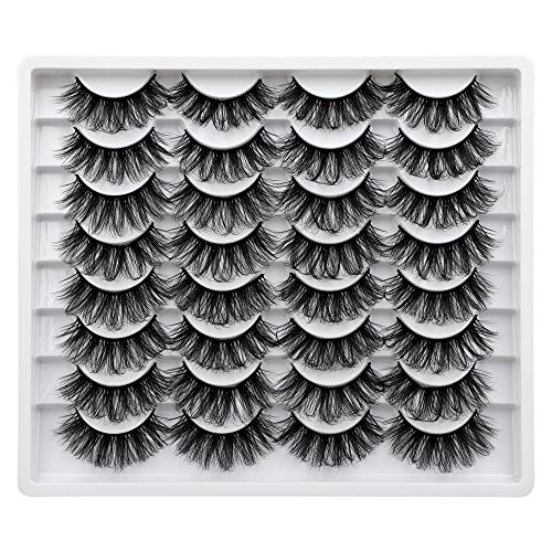 JIMIRE 16 Pairs False Eyelashes Fluffy Dramatic Fake Lashes 3D Volume Faux Mink Lashes Pack