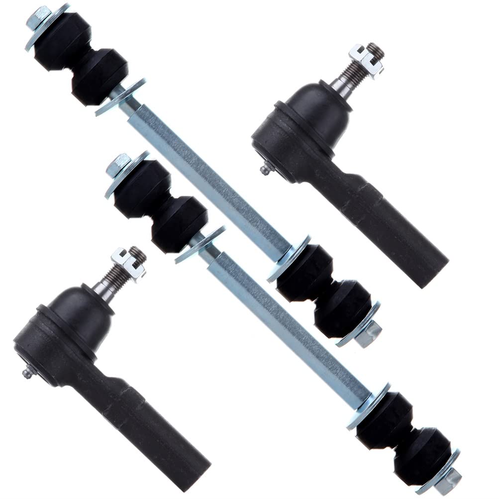 SCITOO 4pcs Front Suspension Kit Outer Tie Rod End Sway Bar Link Fit 02-06 For Chevy Avalanche 2500 01-06 Silverado 1500 HD 01-04 Silverado 2500 01-10
