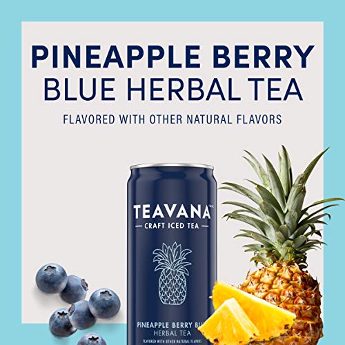 Teavana Craft Pineapple Berry Blue Iced Natural Herbal Tea with Blueberry, Hibiscus Flavor 12 Fl. Oz. Cans (Pack of 12) - Thumbnail 2