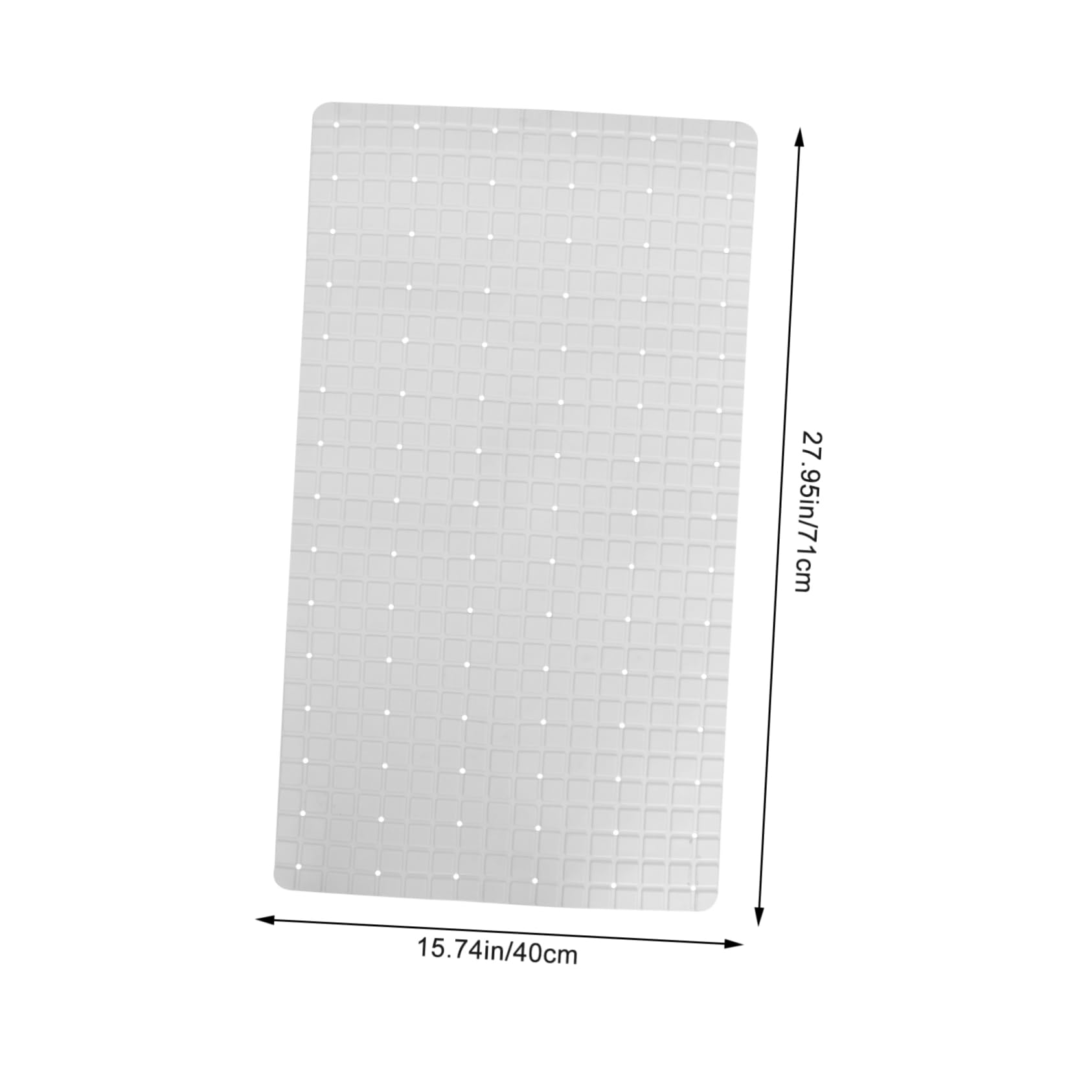 LABRIMP Alfombra de Baño Antideslizante Ventosas, PVC Blanco, Cómoda y Suave para Baño y Cocina, Adecuado para Bañera y Ducha