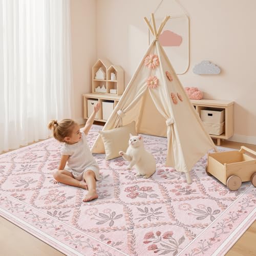 Tapete Rosa Multi 5 x 7 ft para Dormitorio Infantil miniatura 2