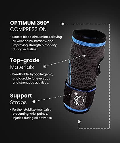 Koprez Wrist Compression Brace | Wrist Support Wraps For Carpal Tunnel, Wrist Splints, Arthritis, Tendonitis, Hand Pains | Wrist & Hand Compression Sleeve For Men & Women #TOP5