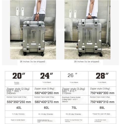 Suitcases Travel Suitcase TSA Customs Lock Suitcase Universal Wheels Silent Suitcase Boarding Suitcase Various Sizes Suitcases with Wheels(Black-A,20in)3