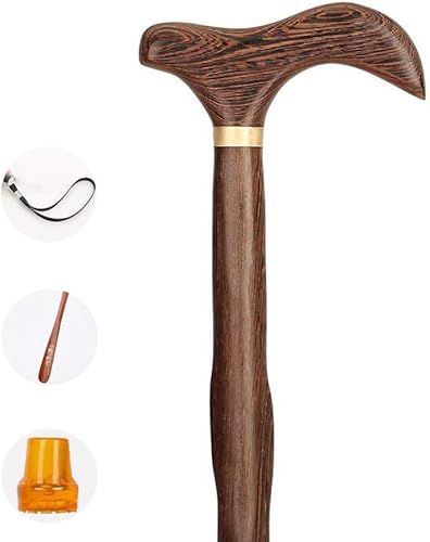 AOHMG Bastón de madera maciza con punta de goma, bastones de madera natural de moda para hombres y mujeres, ligero y fuerte capacidad de peso de 450