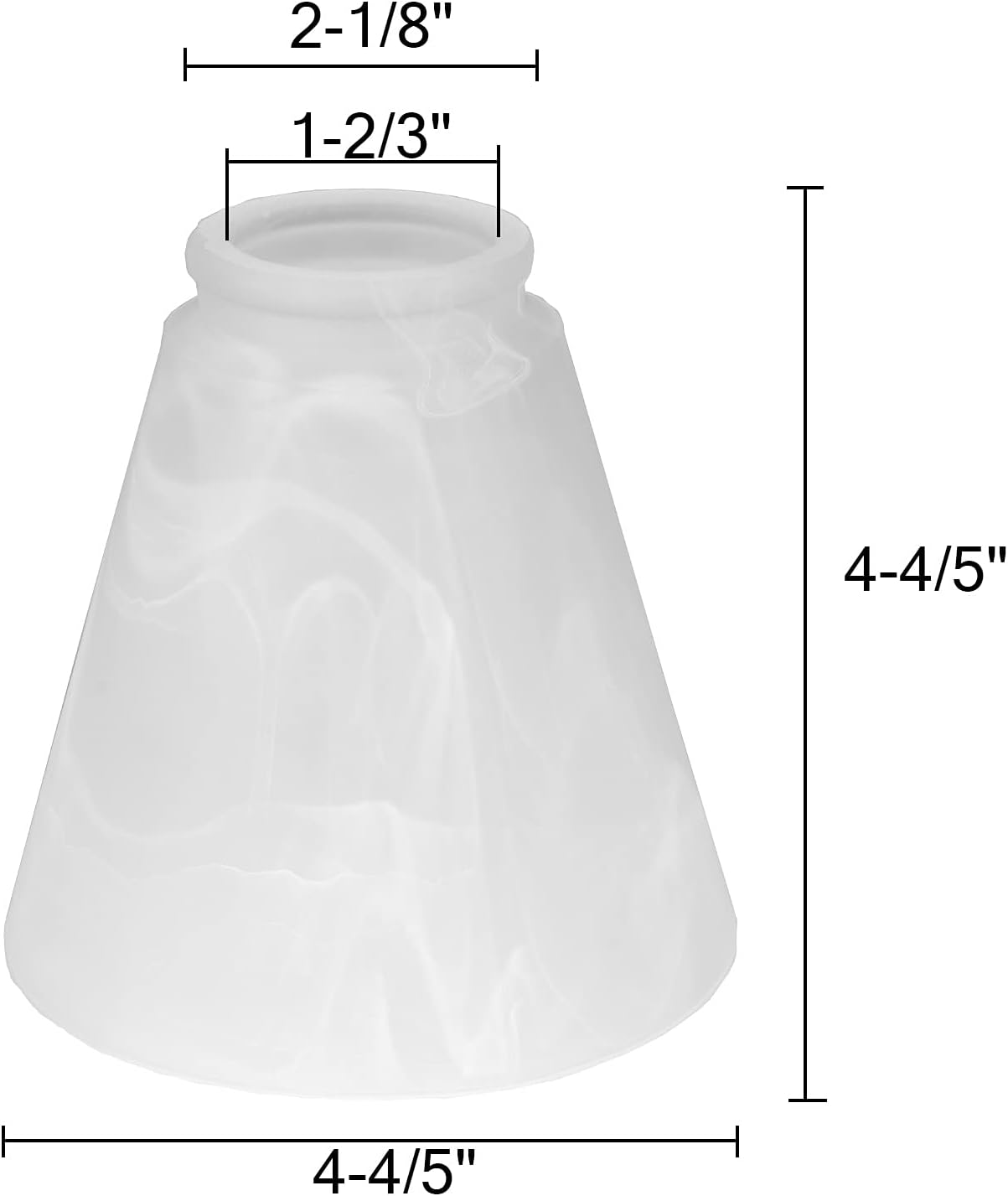 Clear & Frosted Ceiling Fans Light Covers Glass Shade, Transitional Style Replacement Glass Shade with Standard 2-1/8" Fitter Size, 4-4/5" high x 5" Diameter, Pack of 4