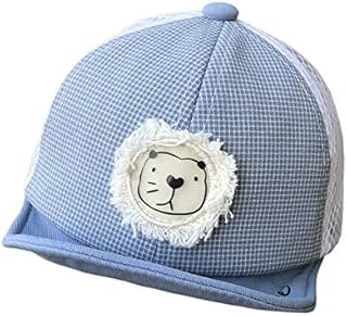 Newborn Baby Soft Brim Sun Hat Cute Lion Infant Cotton Baseball Cap Summer Travel Anti UV Sun Hat Snapback Peaked Adjustable Hat for Baby 3-12 Months