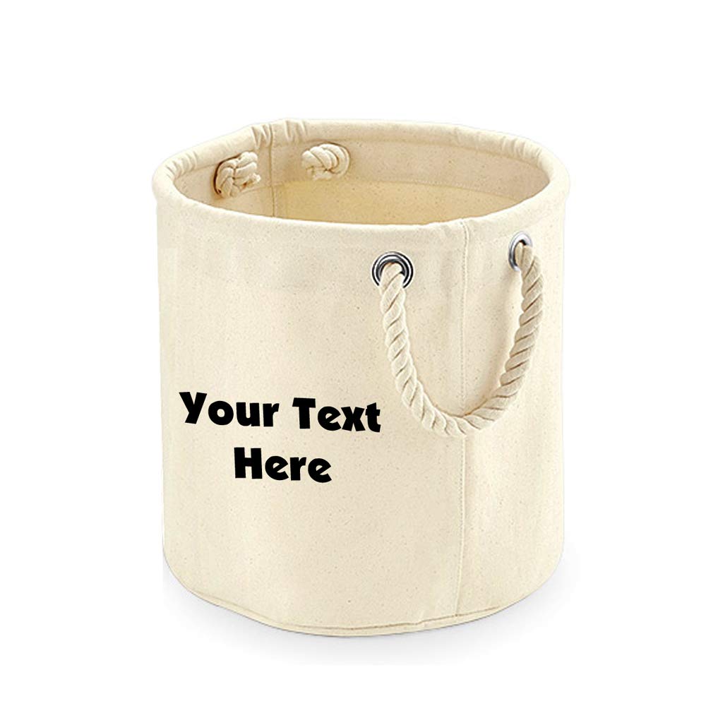 Getagift Medium Personalised With Your Own Text/Message Themed Heavy Canvas Storage Trug (Medium)