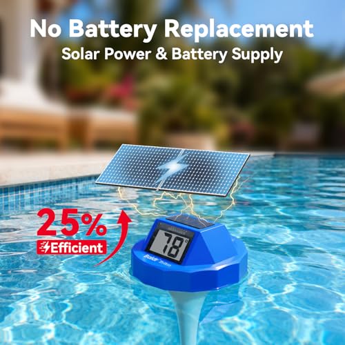 Image of BaldrTherm Pool Thermometer Digital Floating, Swimming Pool Water Temperature Sensor, 2026 New Upgrade | Solar Powered | Easy Read | High Precision | Anti-Fog, for Hot Tub, Spa & Ice Bath