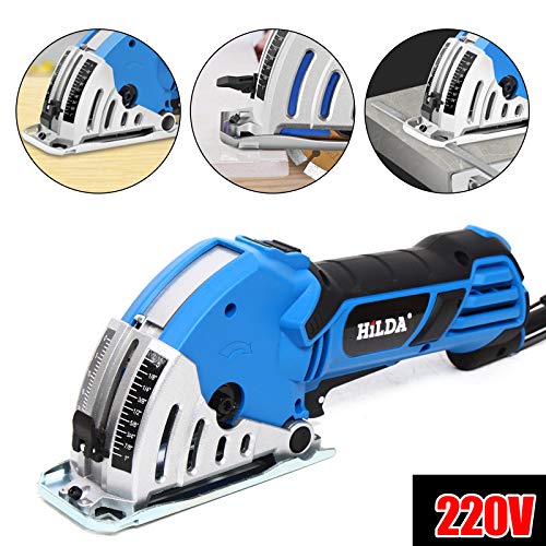 Mini Kreissäge Elektrische Handkreissäge 550W Tauchkreissäge 4200U/min Schnittstärke 0~27mm, mit 3 Sägeblätter zur Holz… – Bild 7