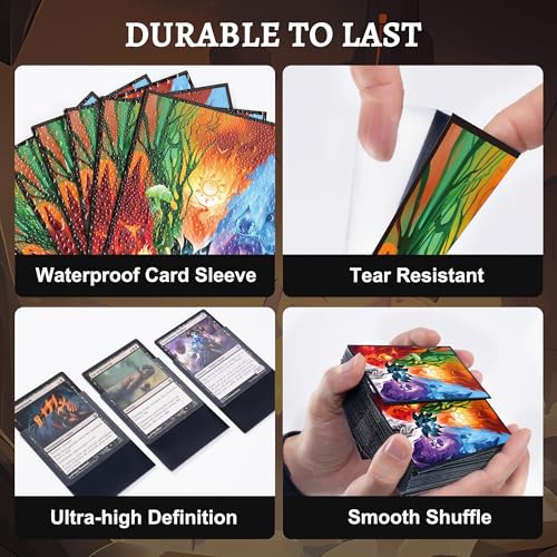 Image of Kabinka MTG Card Sleeves - 100 Standard Size Pack Clear Front & Matte Finish Back MTG Sleeves(Lotus Five Elements)