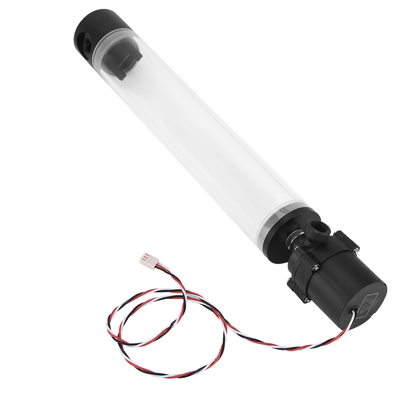 Zunate Zbiornik Cylindra Chłodzącego Ciecz PC 210 Mm |Zintegrowana Pompa 19 W i Złączki G1/4 z Akrylu i POM do Komputerowego Systemu Chłodzenia wodą DIY (300 mm)