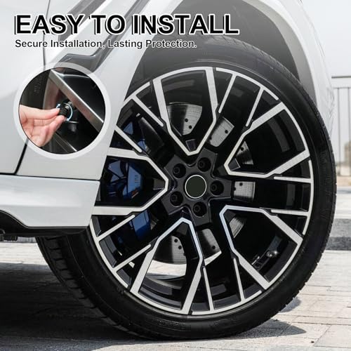 Image of JUSTTOP 4 Pack Handmade Crystal Rhinestone Car Tire Valve Stem Caps, Wheel Valve, Attractive Dustproof Bling Accessories, Universal for Cars, Trucks and Motorcycles-Black