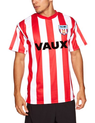 Score Draw Official Retro Sunderland - Camiseta de fútbol para Hombre, tamaño S, Color Rojo/Blanco