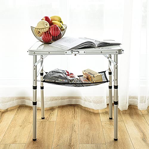 Small-Folding-Camping-Table-with-Mesh-Layer-3-Heights-2-Foot-Aluminum-Lightweight-Portable-Folding-Table-with-Adjustable-Legs-Great-for-RV-car-Camping-and-Outdoor-Cooking-Picnic