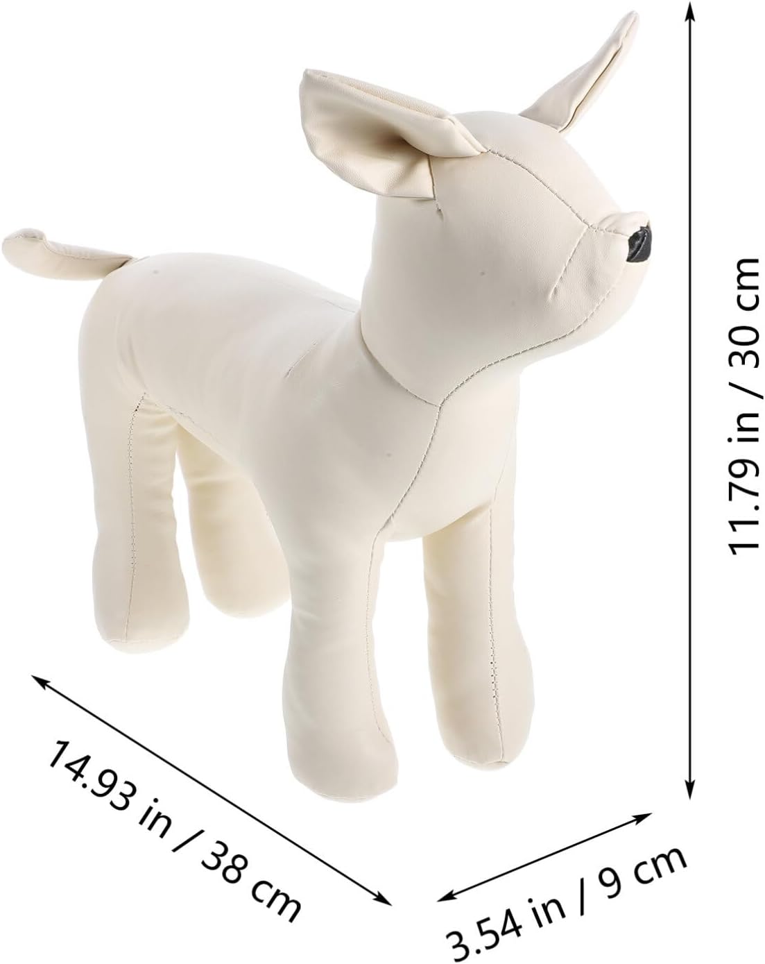 PU Leather Dog Mannequins Standing Models Pet Clothing Display Sewing Dog Standing Model Pet Store Mannequin for Clothes Display Cute Hangers for Dog Clothes