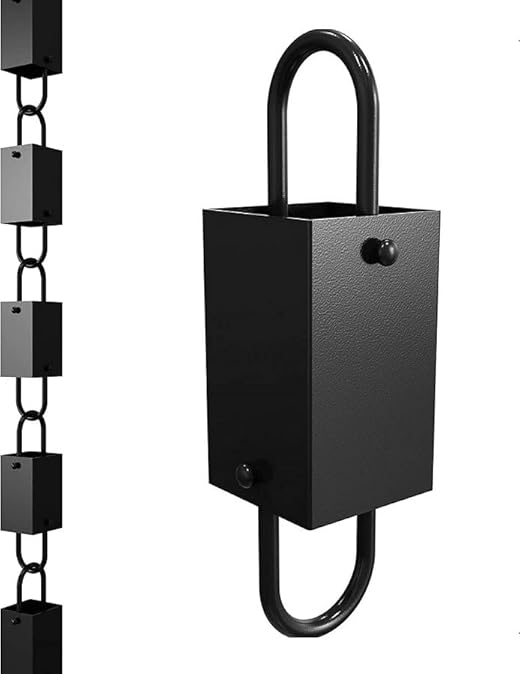 Rain Chains Pacific Square Link Rain Chain, 8.5 Feet