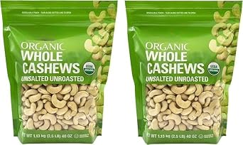 Costco Kirkland Signature Organic Unsalted Cashew Nuts COSTOCO 2.4 lbs 1.13 kg x 2 Piece Set